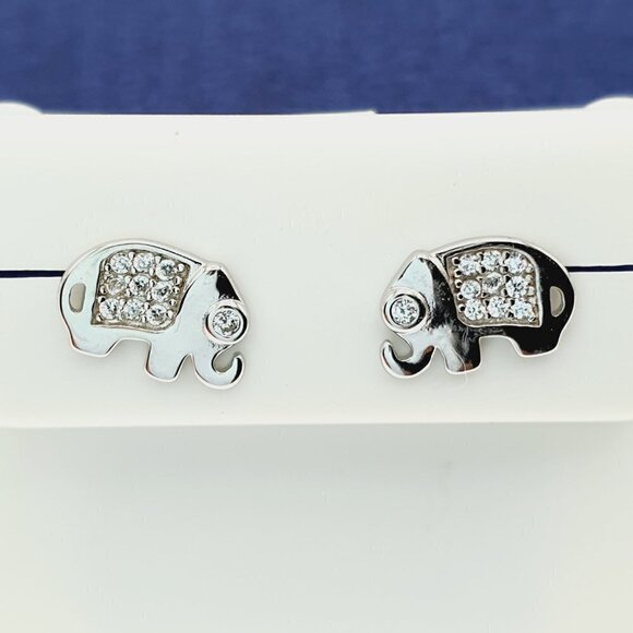 "#925 Sterling Silver CZ Stud Earrings for Women/Girl, US925P1019 - Picture 3 of 11